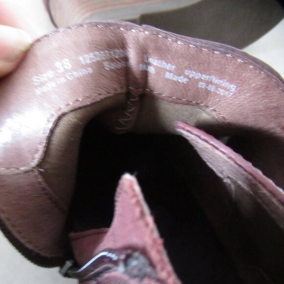 Dansko Shirley wedge ankle bootie maroon leather women’s 38 7.5 comfort shoes - Picture 7 of 10